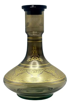 VASO DE NARGUILE GRANDE 30CM - FUMÊ E DOURADO