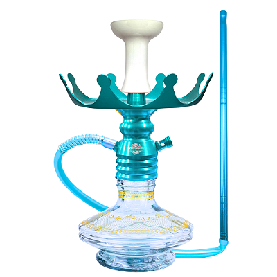 Kit Narguile Completo Coroa Alali Dragon - Azul Claro
