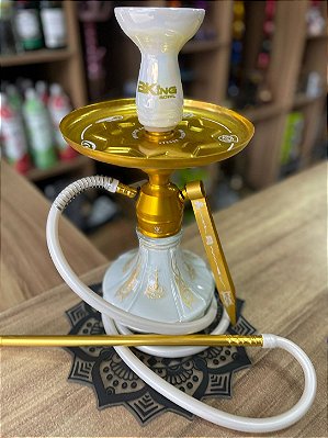 KIT NARGUILE TRITON COMPLETO - DOURADO C/ BRANCO 1.0