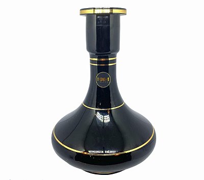 VASO NASA GLASS GENIE 30CM - PRETO C/DOURADO
