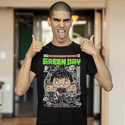 Camiseta Green Day Pop Art Exclusiva Unissex 100% Algodão