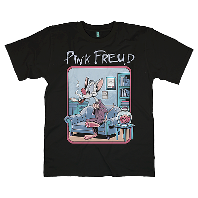 Camiseta Pink Freud (Pink e o Cérebro + Sigmound Freud + Pink Floyd)