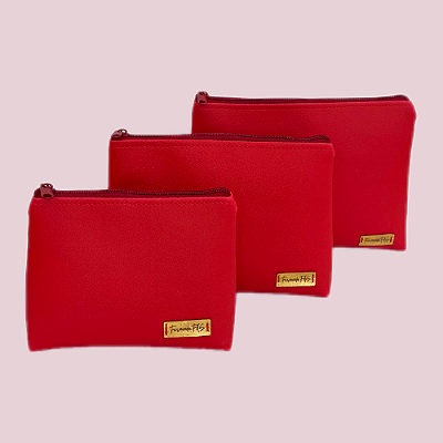 Kit Necessaire Trapézio PMG Vermelho