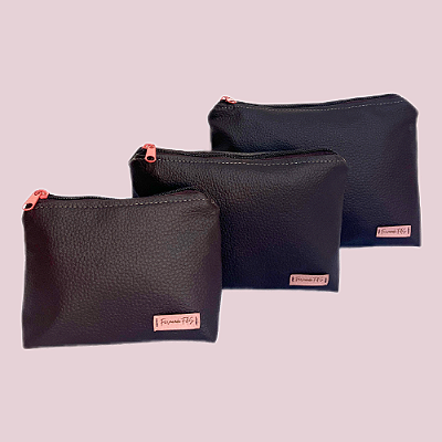 Kit Necessaire Trapézio PMG Marrom