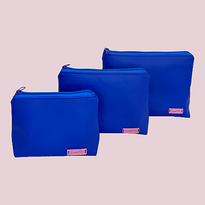 Kit Necessaire Trapézio PMG Azul Royal