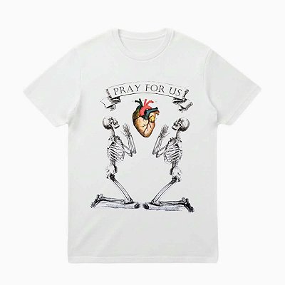 Camiseta Branca Pray - Sacred Heart Edition
