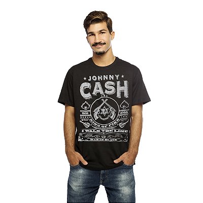 Camiseta Streetwear Preta Johnny Cash - Manga Curta
