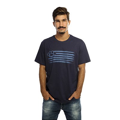 Camiseta Streetwear Azul Punch - Manga Curta