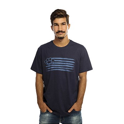 Camiseta Streetwear Azul Punch - Manga Curta