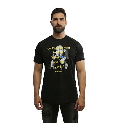 Camiseta Streetwear Preta Martin Luther King - Manga Curta