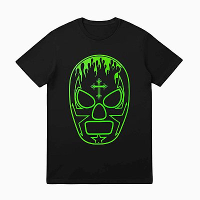 Camiseta Preta Lucha Libre - Neon Edition