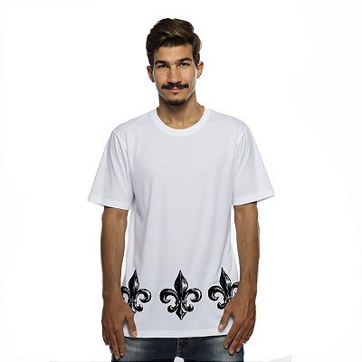 Camiseta Branca Flor de Lis Streetwear