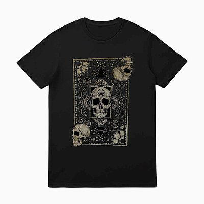 Camiseta Preta Cards of Skull