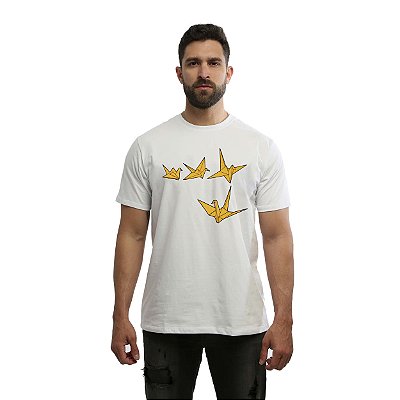 Camiseta Streetwear Branca Tsuru - Manga Curta