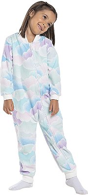 PIJAMA INFANTIL MENINA NUVENS SOFT AZUL