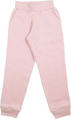 CALÇA INFANTIL MENINA BÁSICA MOLETOM ROSA