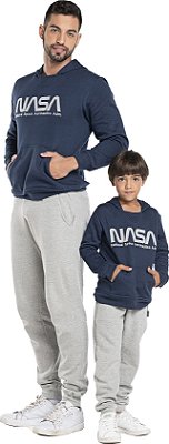 CONJUNTO ADULTO MASCULINO NASA MOLETOM AZUL MARINHO