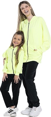 CONJUNTO ADULTO FEMININO PLUSH AMARELO NEON