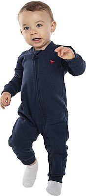 PIJAMA INFANTIL MENINO BÁSICO MOLETOM AZUL MARINHO