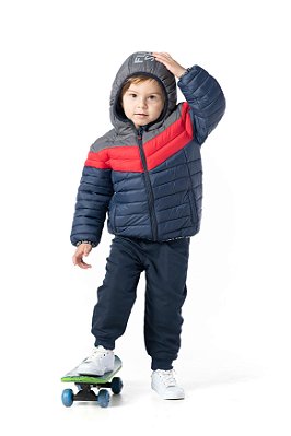 Jaqueta infantil menino street nylon azul marinho