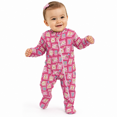PIJAMA INFANTIL MENINA ZOO PINK