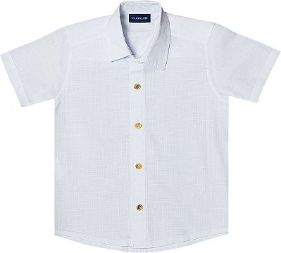 CAMISA INFANTIL MENINO BÁSICA ALGODÃO BRANCA