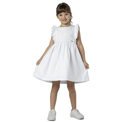 VESTIDO INFANTIL FERNANDA MENINA BABADO BRANCO