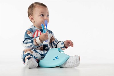 BABADOR DE SILICONE COM FECHO AJUSTÁVEL AZUL
