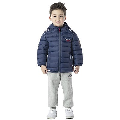 JAQUETA INFANTIL MENINO NORWAY NYLON AZUL MARINHO