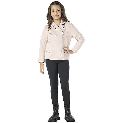 CASACO INFANTIL MENINA SUEDE ROSA