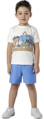 CONJUNTO INFANTIL MENINO SAFARI AZUL