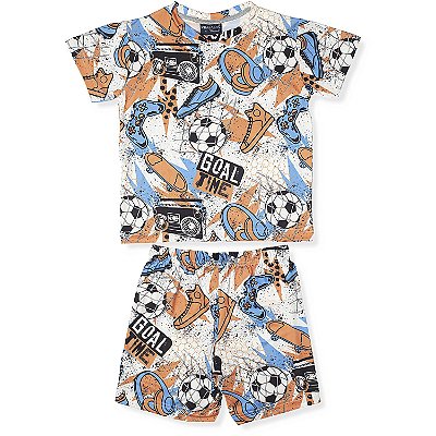 PIJAMA INFANTIL MENINO VERÃO TOUCH MODAL FUTEBOL