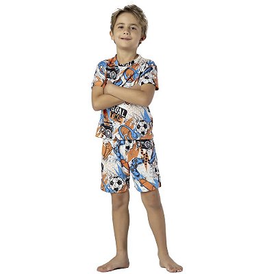 PIJAMA INFANTIL MENINO VERÃO TOUCH MODAL FUTEBOL