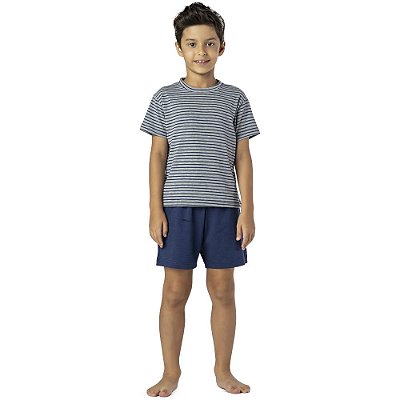 PIJAMA INFANTIL MENINO VERÃO TOUCH MODAL LISTRADO