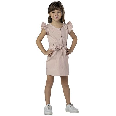 VESTIDO INFANTIL ROBERTA SARJA ROSE