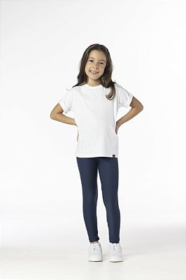 CALÇA LEGGING INFANTIL MENINA SUPLEX MARINHO