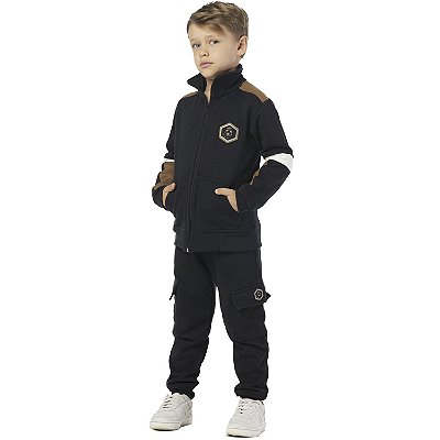CONJUNTO INFANTIL MENINO VRS MOLETOM PRETO