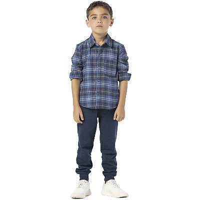 CAMISA INFANTIL MENINO XADREZ AZUL