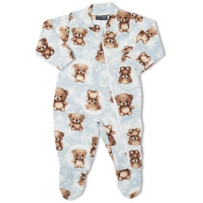 PIJAMA INFANTIL MENINO URSINHO MEGA SOFT AZUL