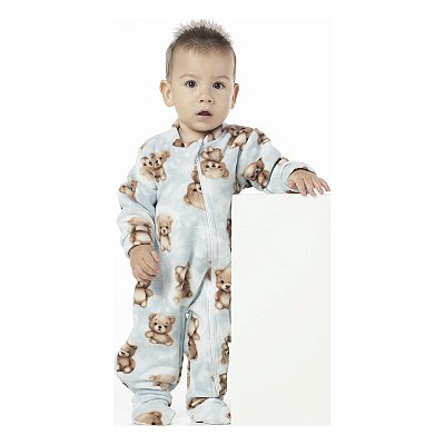 PIJAMA INFANTIL MENINO URSINHO MEGA SOFT AZUL