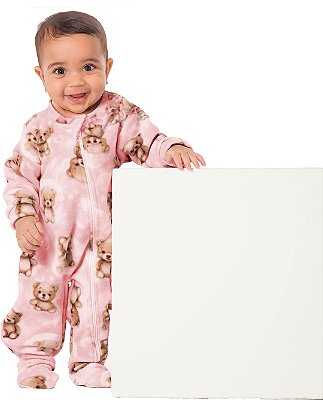 PIJAMA INFANTIL MENINA URSINHO MEGA SOFT ROSA