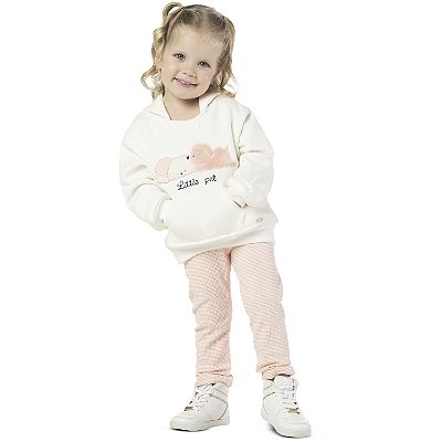 CONJUNTO INFANTIL MENINA LITTLE PET MOLETOM ROSE