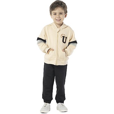 CONJUNTO INFANTIL MENINO U MOLETOM BEGE