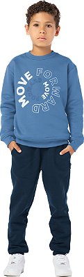 CONJUNTO INFANTIL MENINO MOVE MOLETOM COBALTO