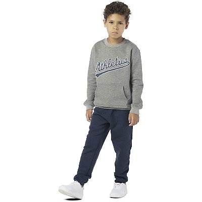 CONJUNTO INFANTIL MENINO ATHLETICS MOLETOM CINZA