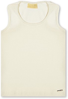 Blusa regata infantil menina canelada crú