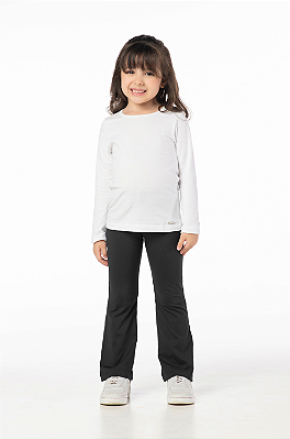 Calça infantil menina bailarina flare escolar preta