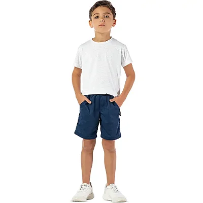 Bermuda infantil menino dry fit respirável marinho