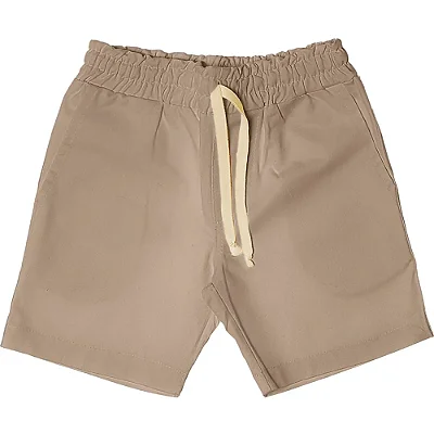 Bermuda infantil menino básica sarja bege