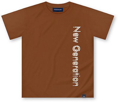 Camiseta infantil menino estampada algodão marrom